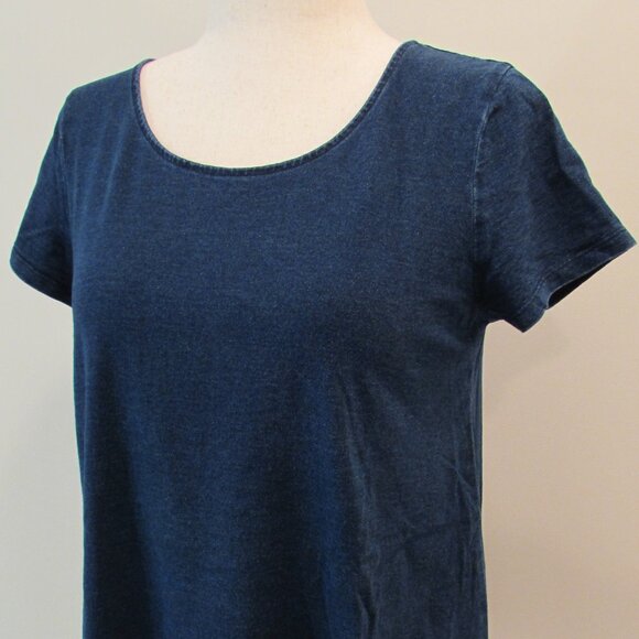 J Jill PureJill Indigo Cotton Elliptical Tee - Capecod Wash - Small - Picture 7 of 13